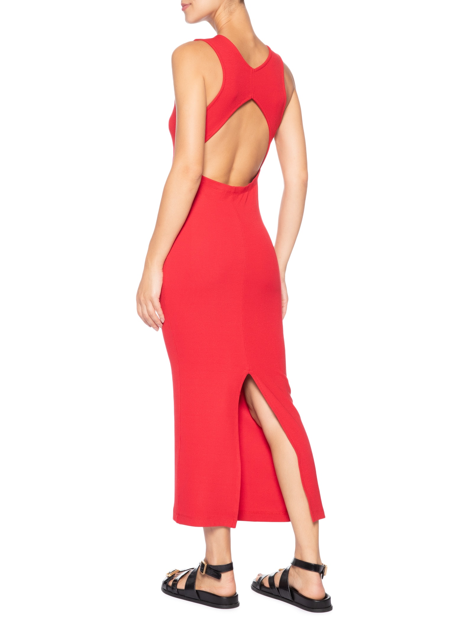 Vestido Ribana Decote Costas Vermelho Calvin Klein Jeans