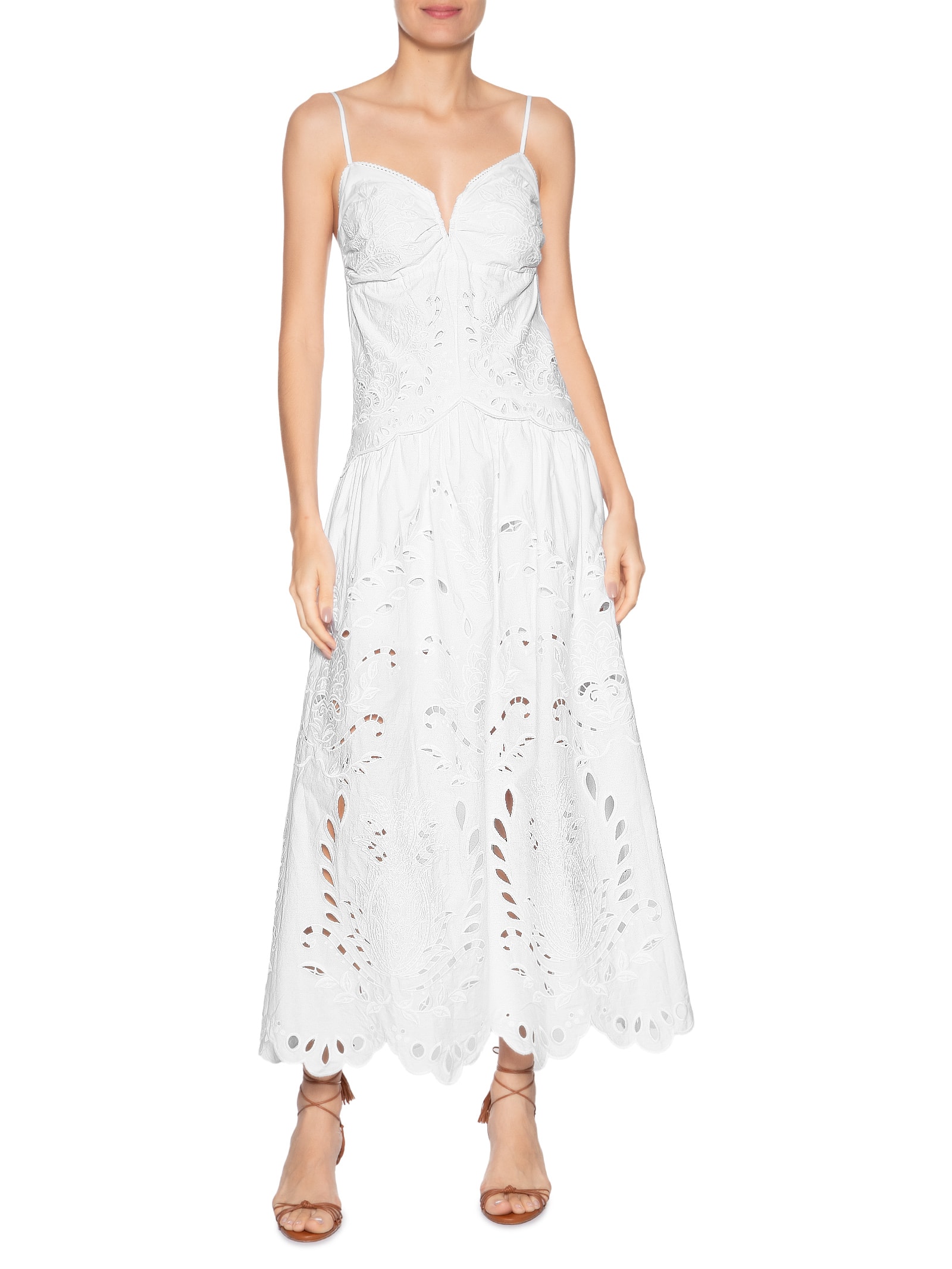 Vestido Richelieu Camafeu Branco Farm