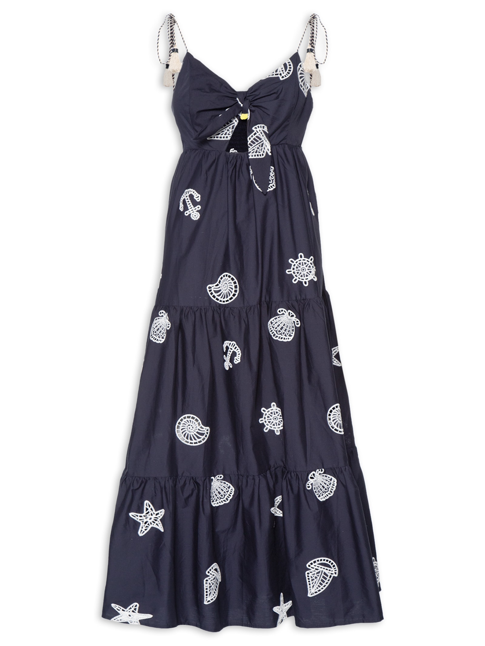 Vestido Richelieu Colagem Azul Farm