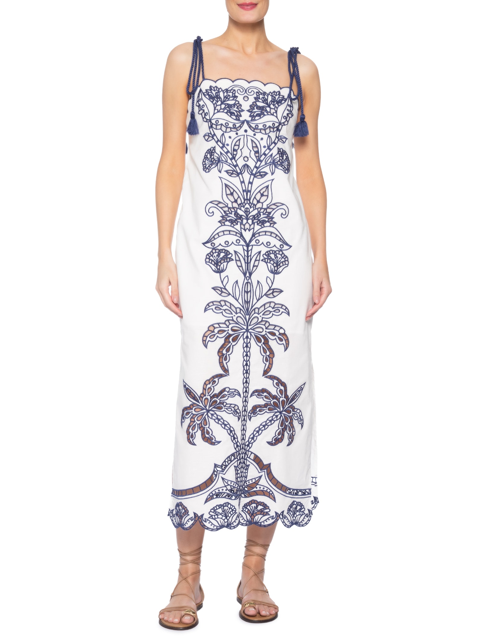 Vestido Richelieu Coqueiros Branco Farm