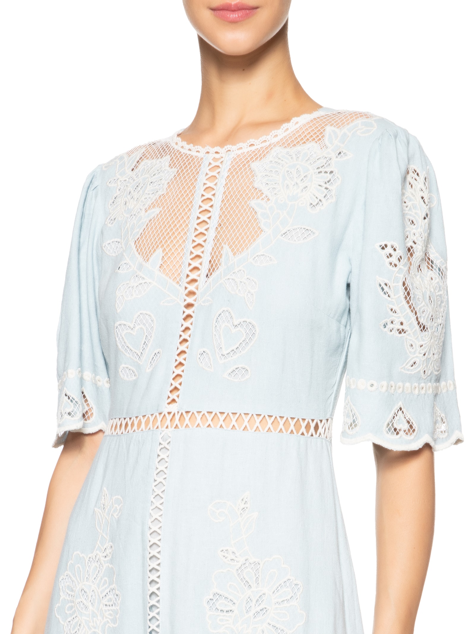 Vestido Richelieu Sabor De Sol - Farm - Azul