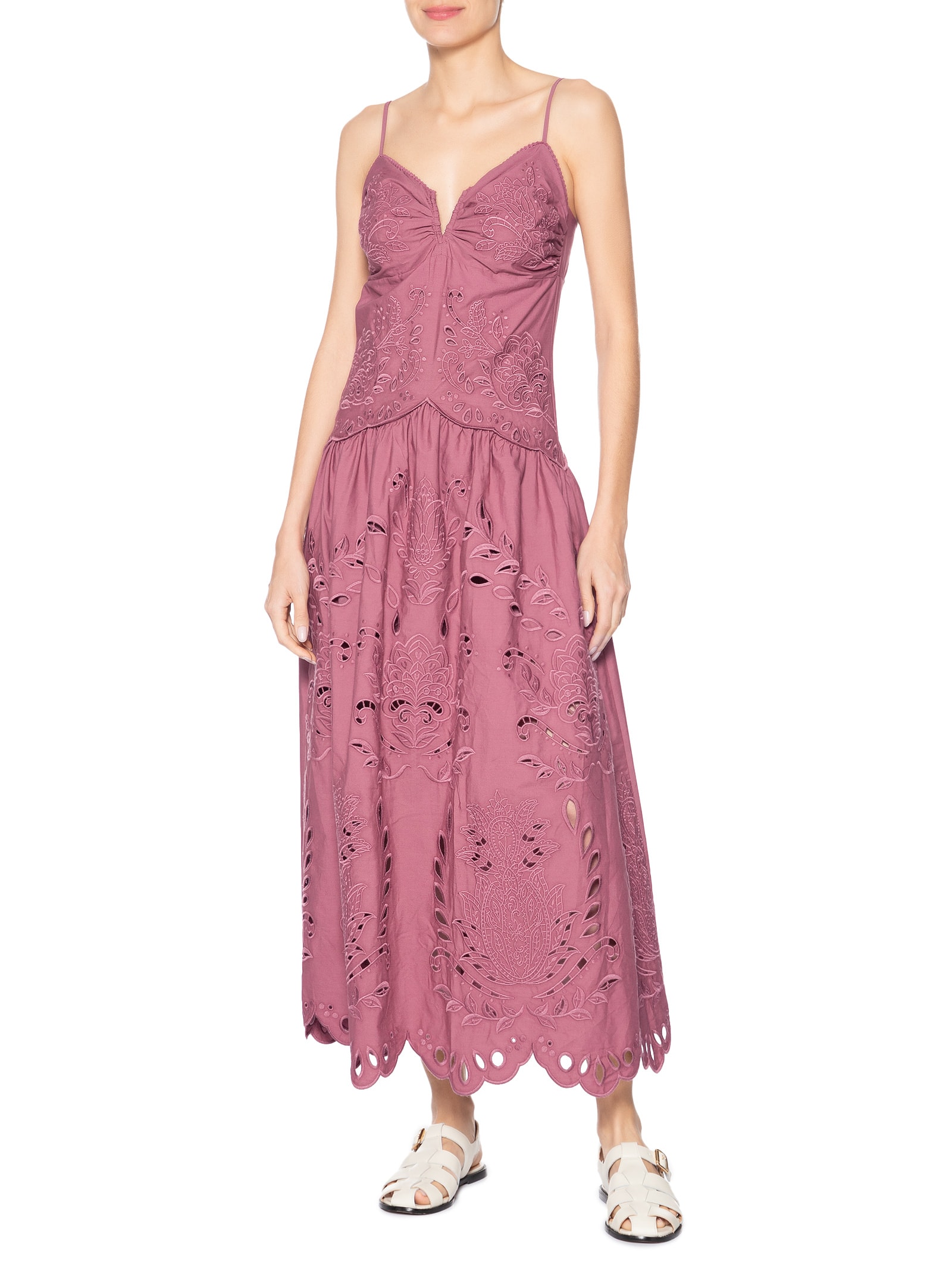 Vestido Richilieu Camafeu Roxo Farm