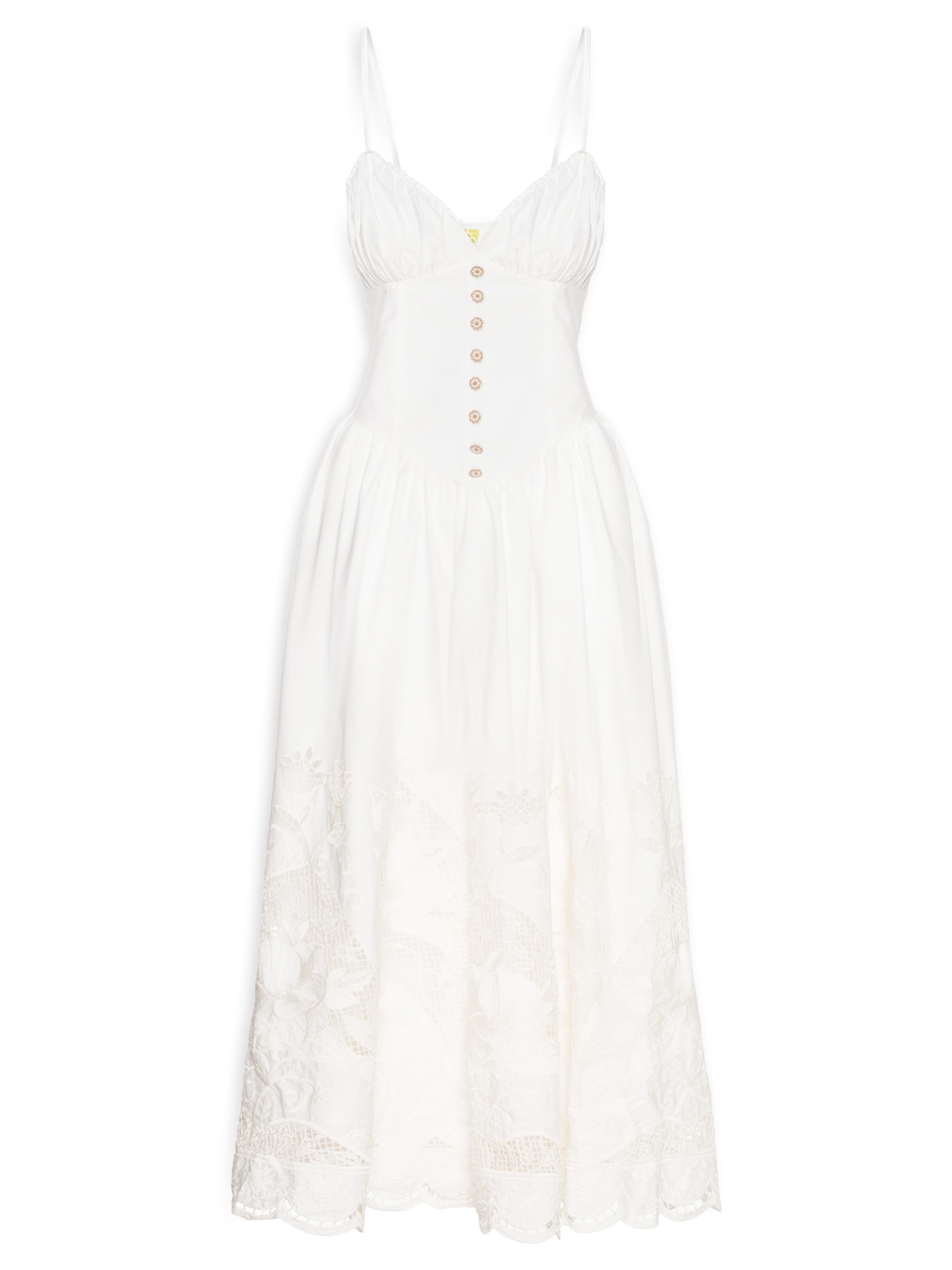 Vestido Richlieu Floral Branco Farm