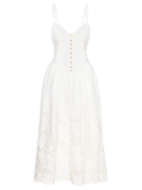 Vestido Richlieu Floral - Branco