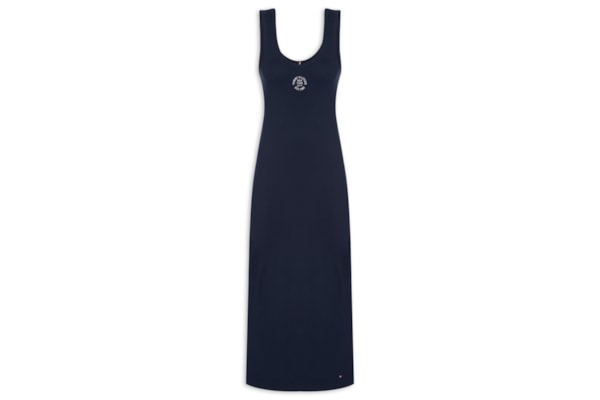 Vestido Roundall Rib Slim Tank Dress - Azul