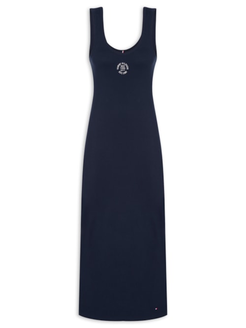 Vestido Roundall Rib Slim Tank Dress – Azul