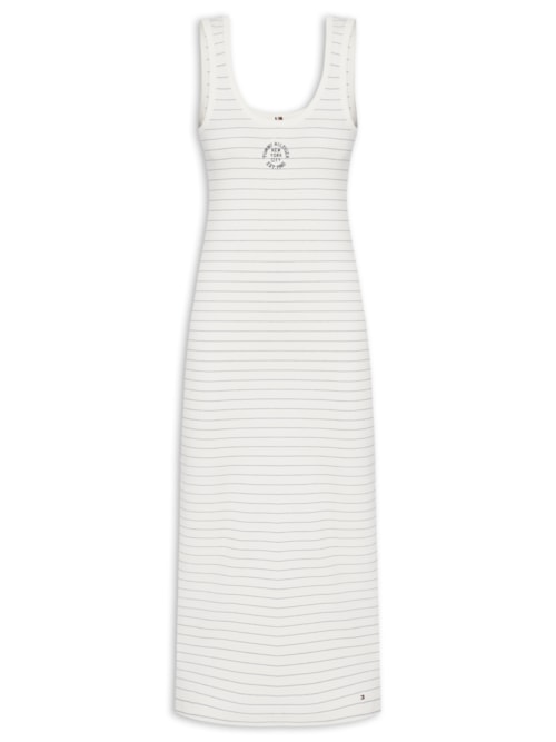 Vestido Roundall Rib Slim Tank Dress – Branco