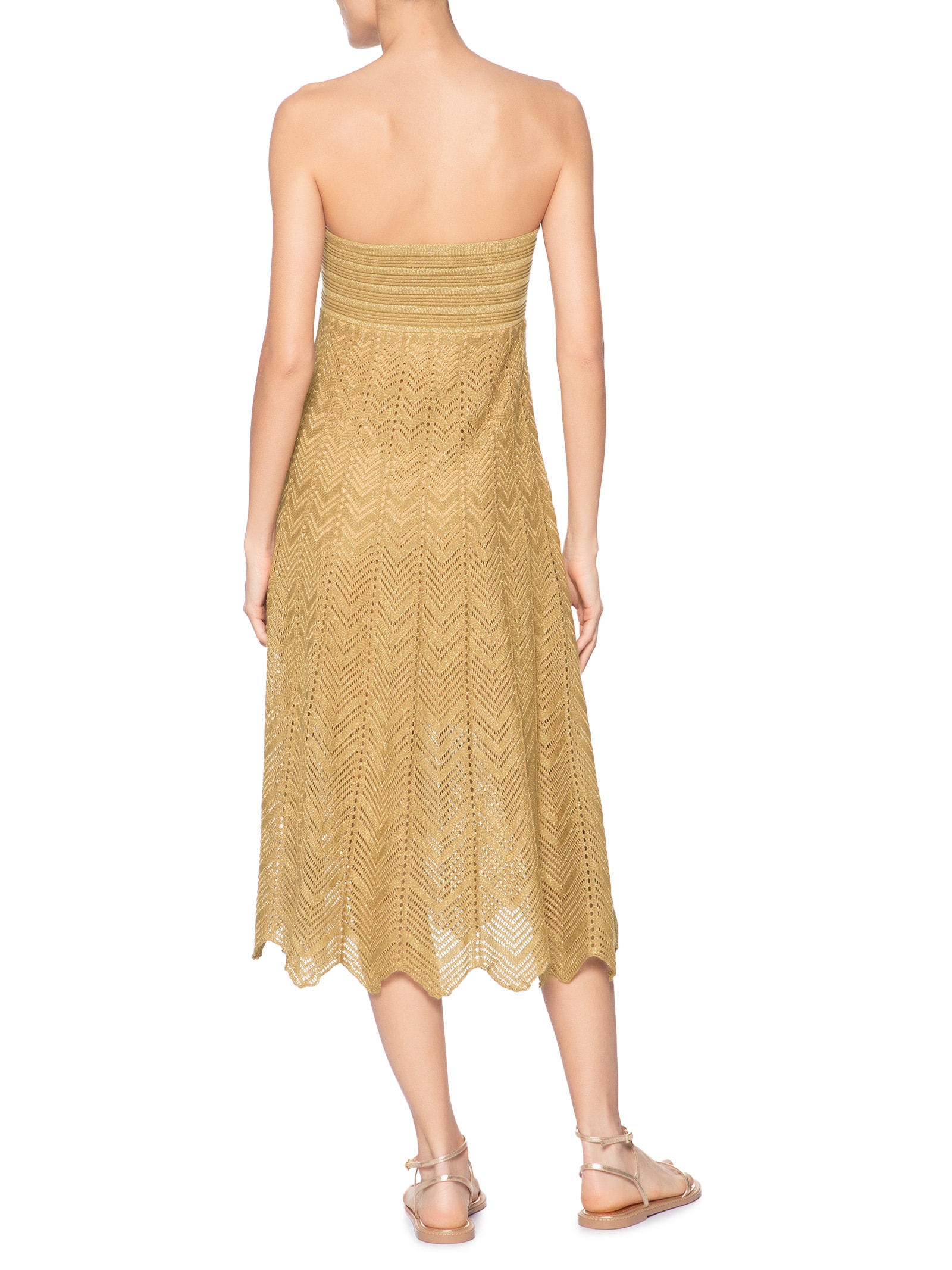 Vestido Saia Tricot Lurex Dourado Dress To