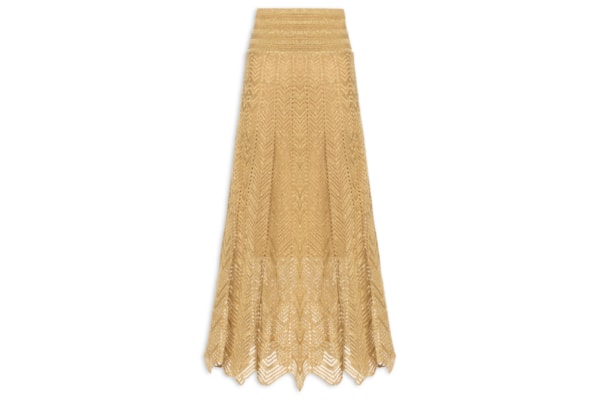 Vestido Saia Tricot Lurex - Dourado