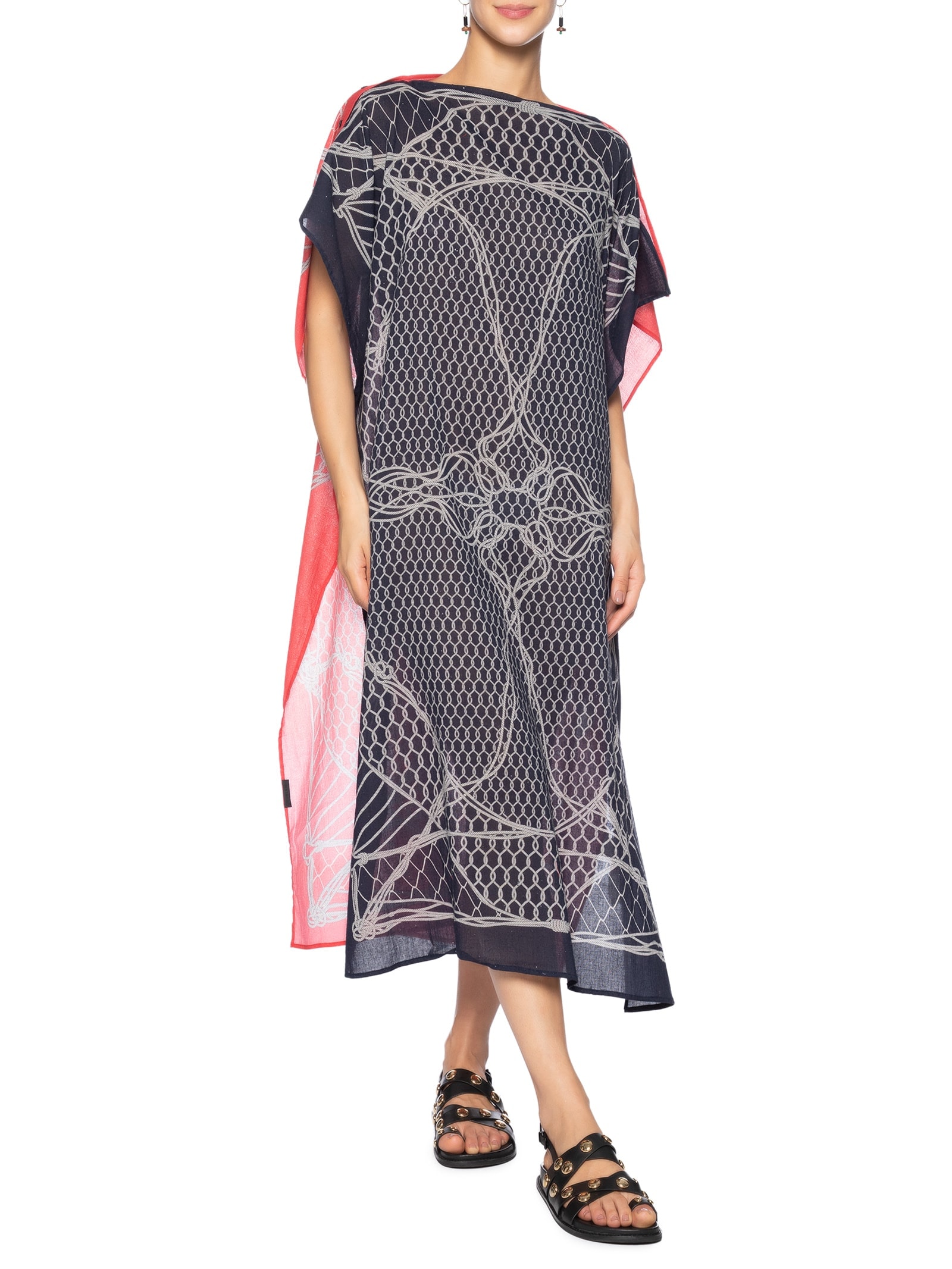 Vestido Scarf Knot Azul Osklen