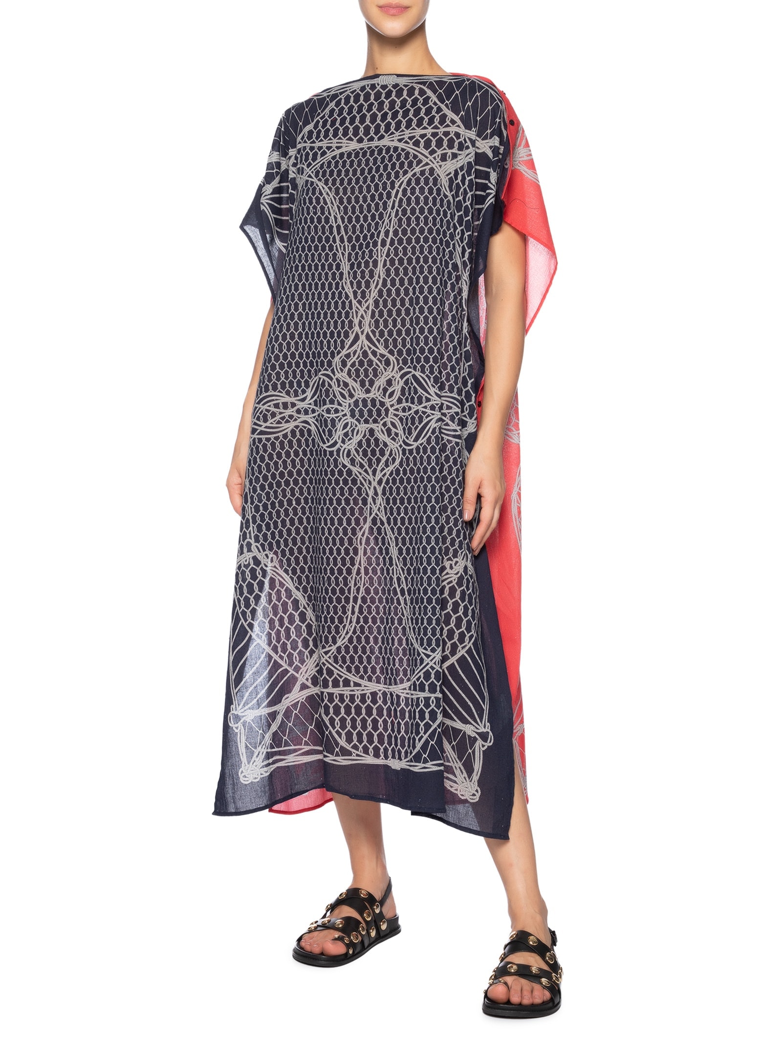 Vestido Scarf Knot Azul Osklen