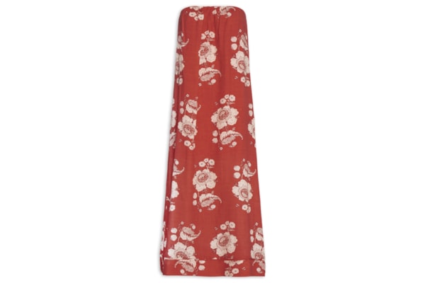 Vestido Sem Alça Estampa Fleur A - Vermelho