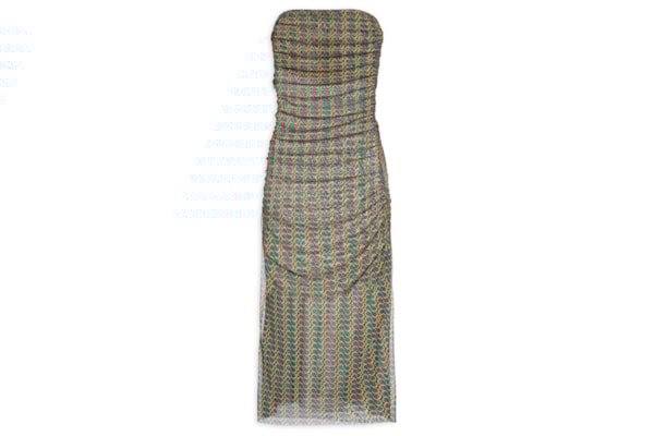 Vestido Sem Alça Franzido Tule - Verde