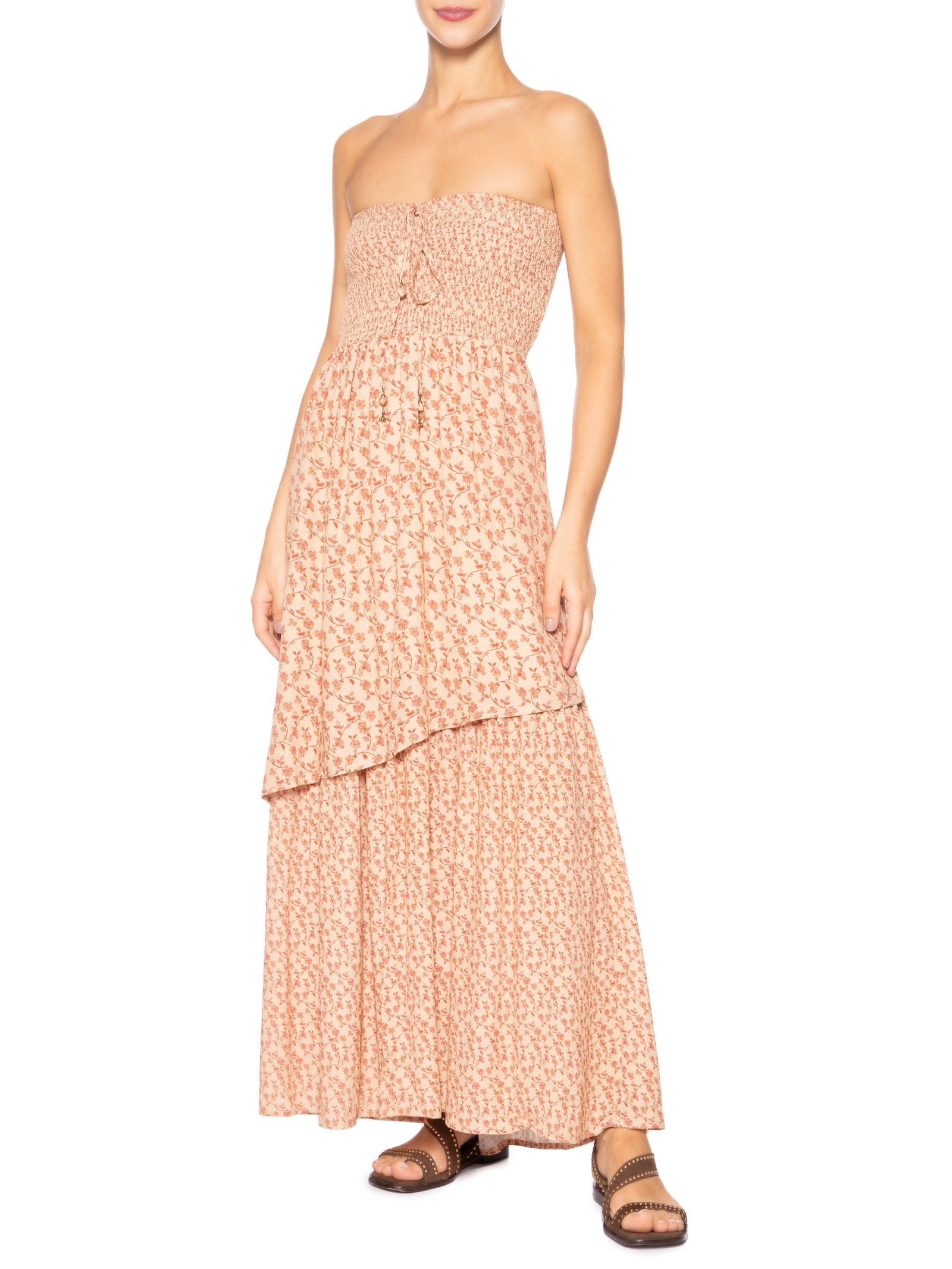 Vestido Sem Manga Estampa Mint Rosa Maria Filó