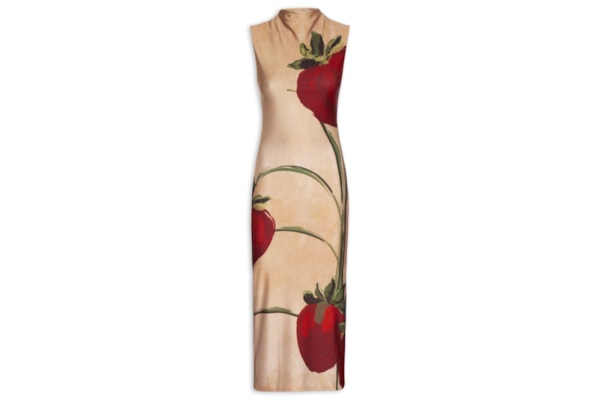 Vestido Sem Manga Midi De Malha - Bege