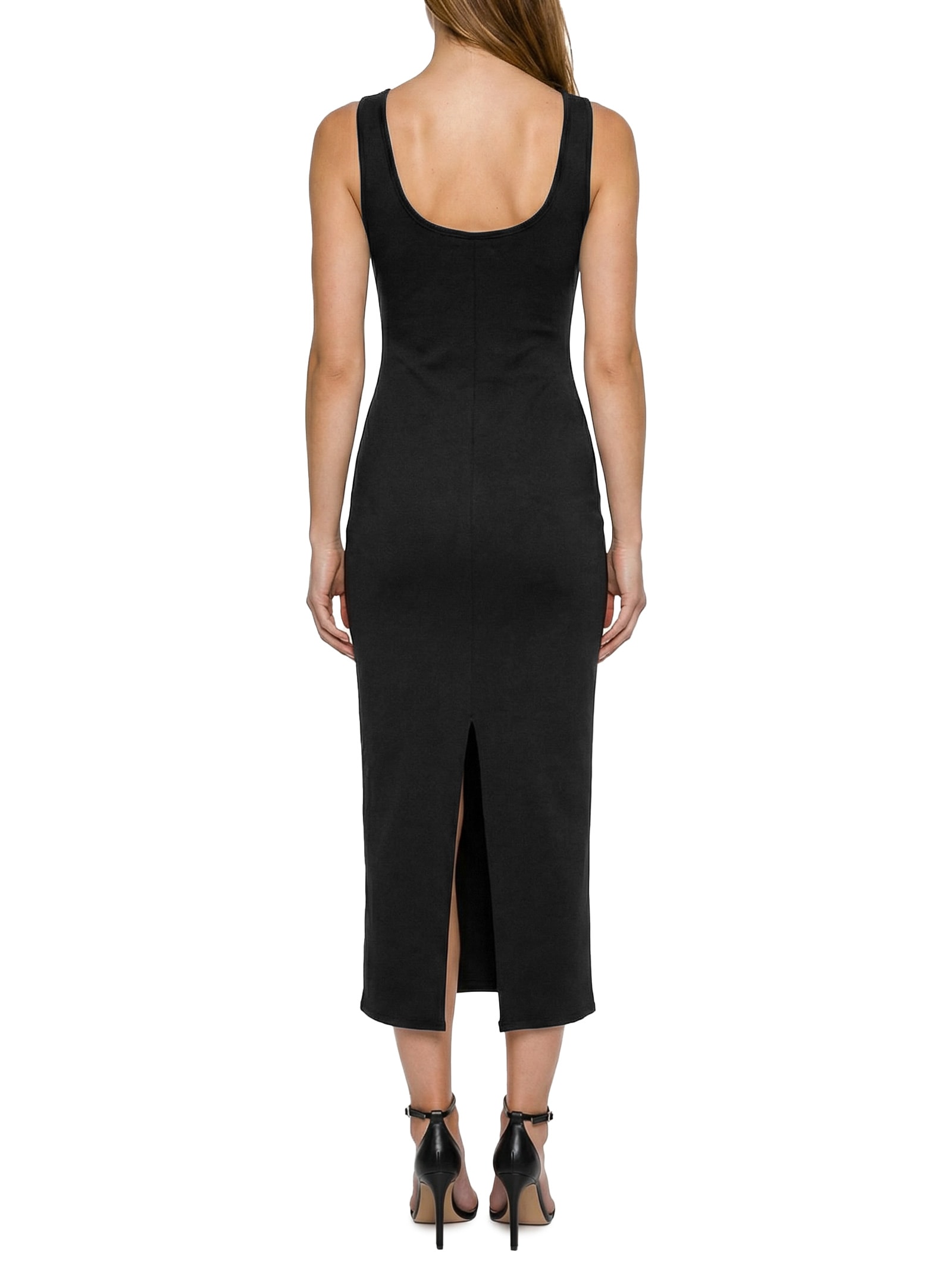 Vestido Sem Manga Super Midi Preto Lança Perfume