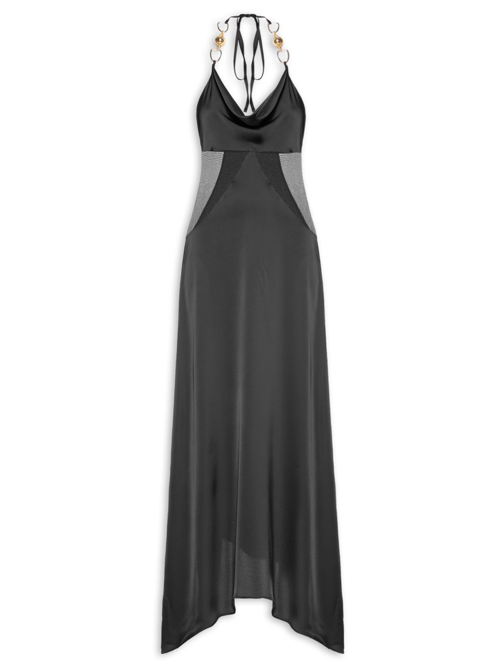 Vestido Sleep Dress de Cetim com Metal Preto My Favorite