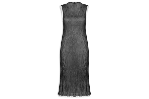 Vestido Sleeveless Plisse Duo - Preto