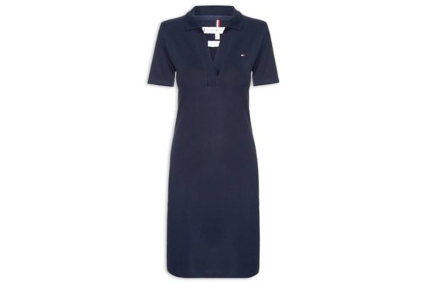 Vestido Slim Open Polo - Azul