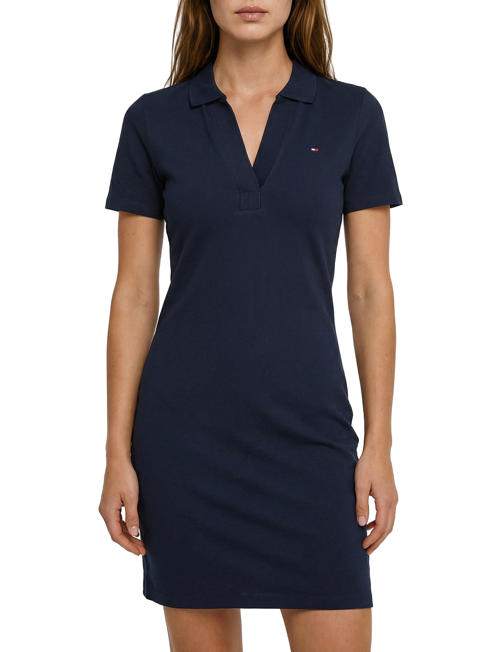 Vestido Slim Open Polo Azul Tommy Hilfiger