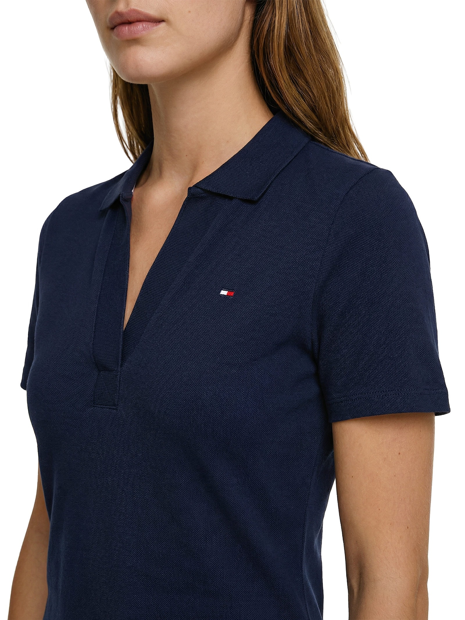 Vestido Slim Open Polo Azul Tommy Hilfiger