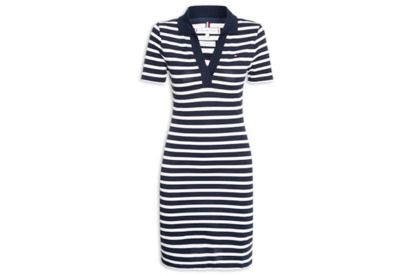 Vestido Slim Open Polo - Azul