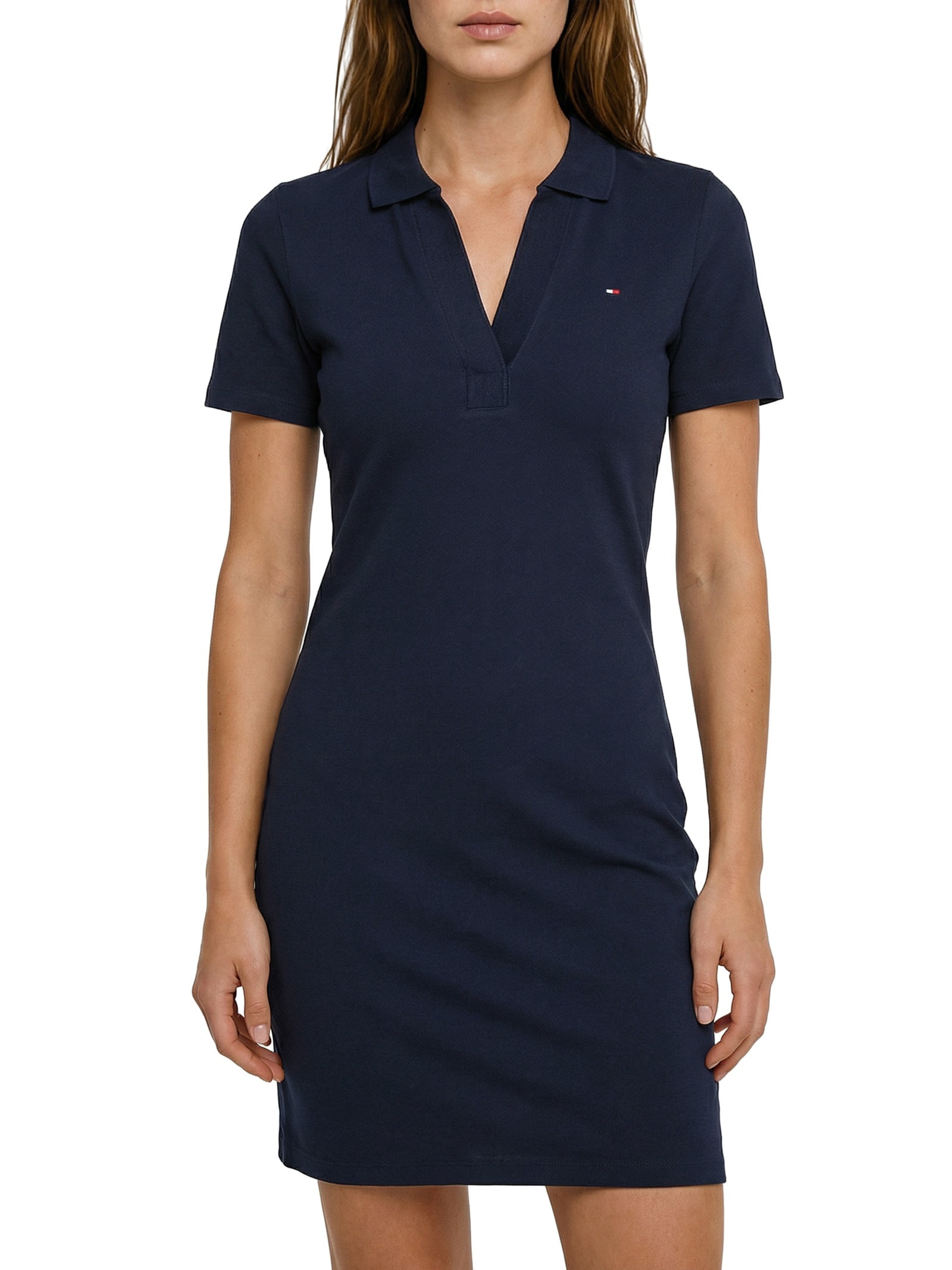 Vestido Slim Open Polo Preto Tommy Hilfiger