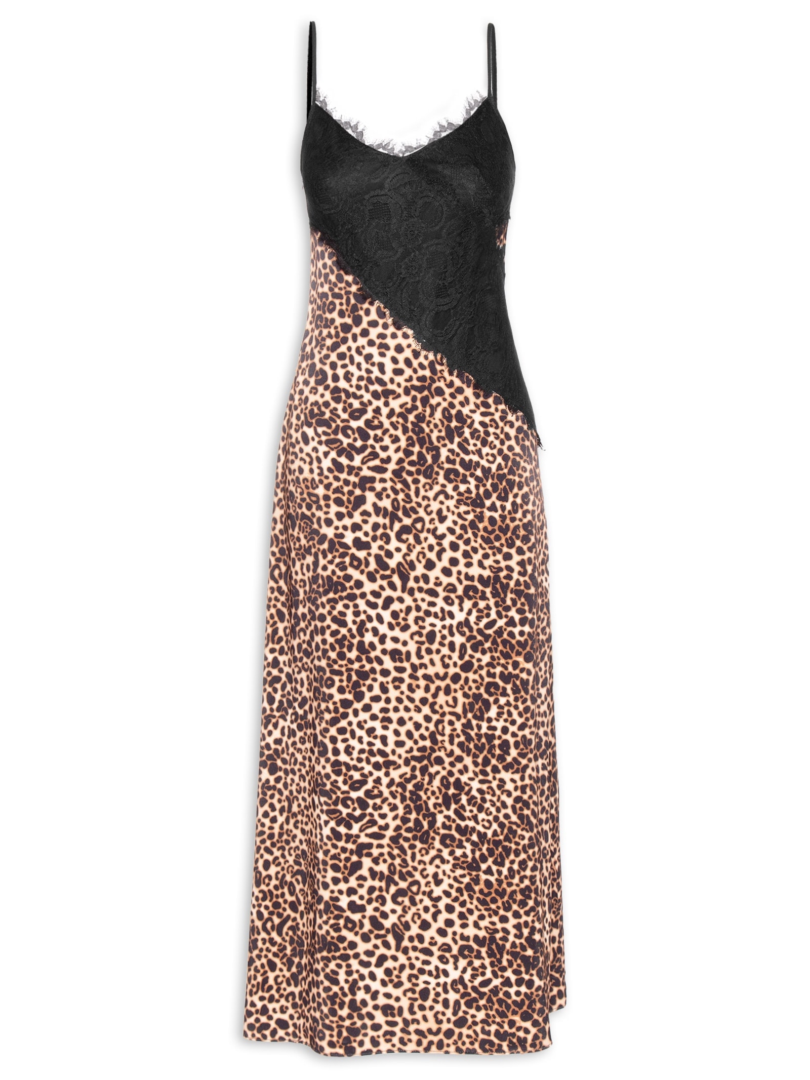 Vestido Slip Dress Com Renda Animal Print My Favorite Things