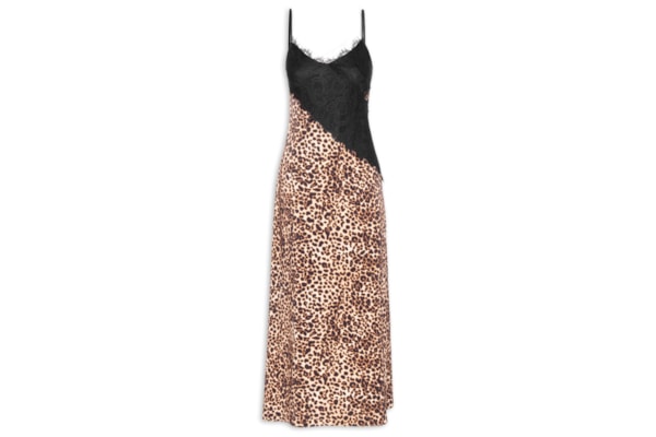 Vestido Slip Dress Com Renda - Animal Print