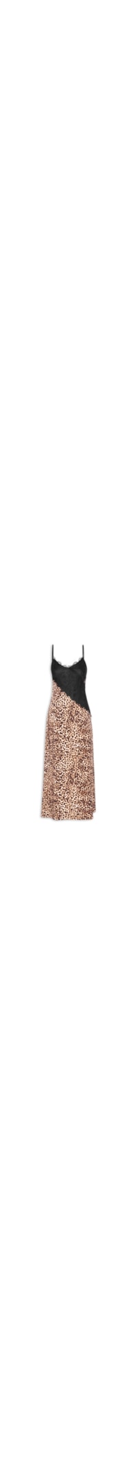 Vestido Slip Dress Com Renda - Animal Print