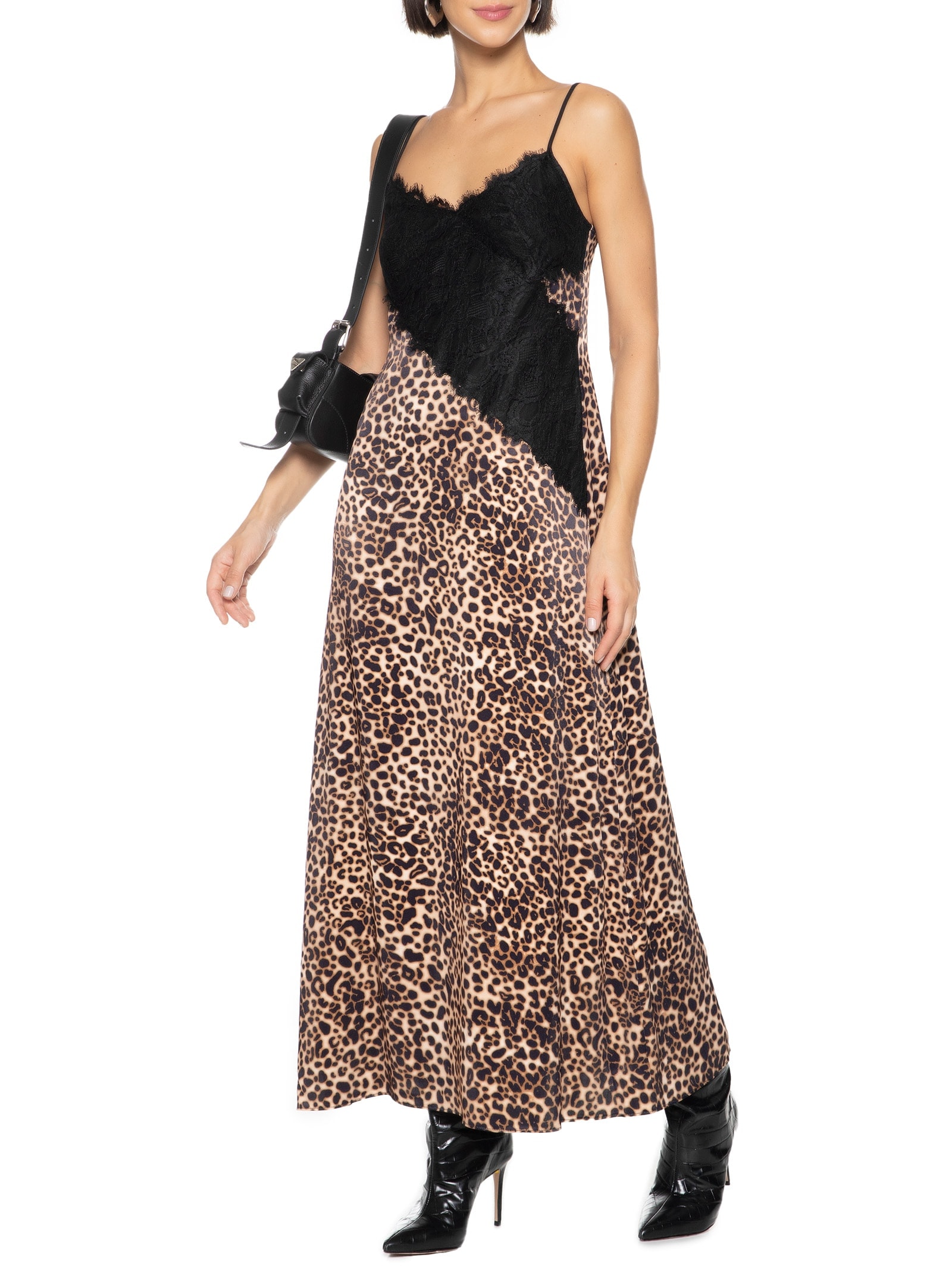 Vestido Slip Dress Com Renda Animal Print My Favorite Things