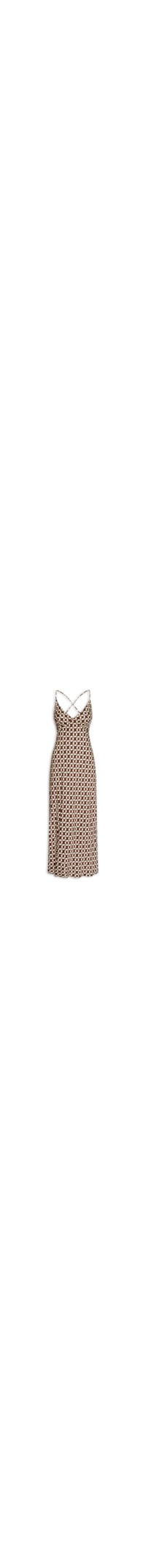 Vestido Slip Estampa Peixito - Marrom