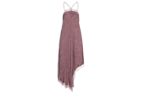 Vestido Slip Jacquard Taupe - Marrom