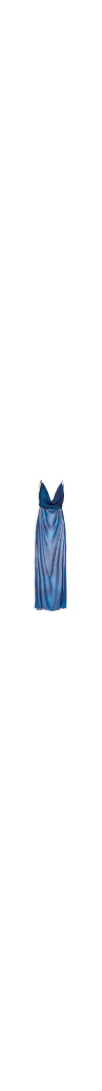 Vestido Slip Longo Liquid - Azul