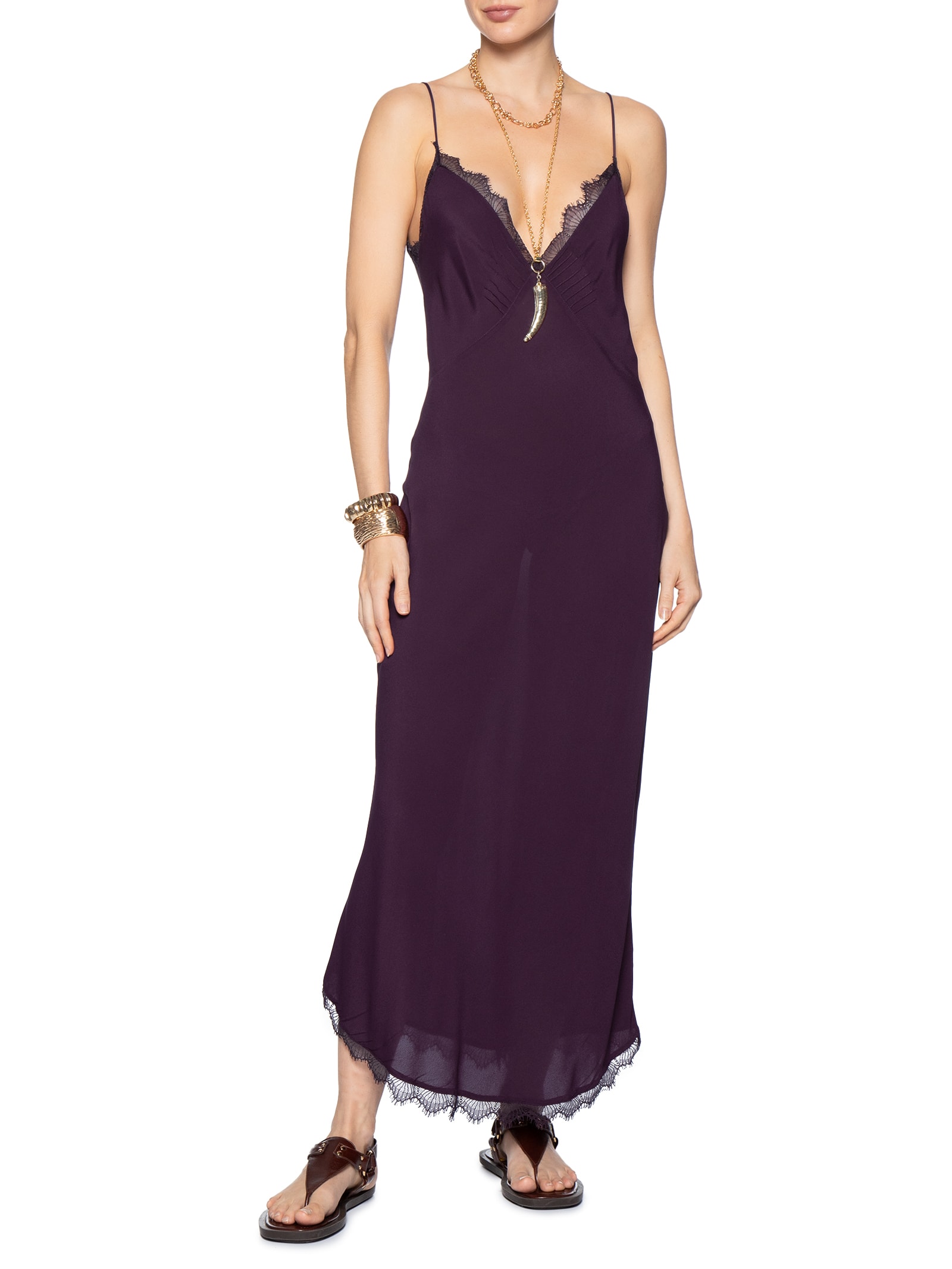 Vestido Slip Rendinha Vermelho Animale