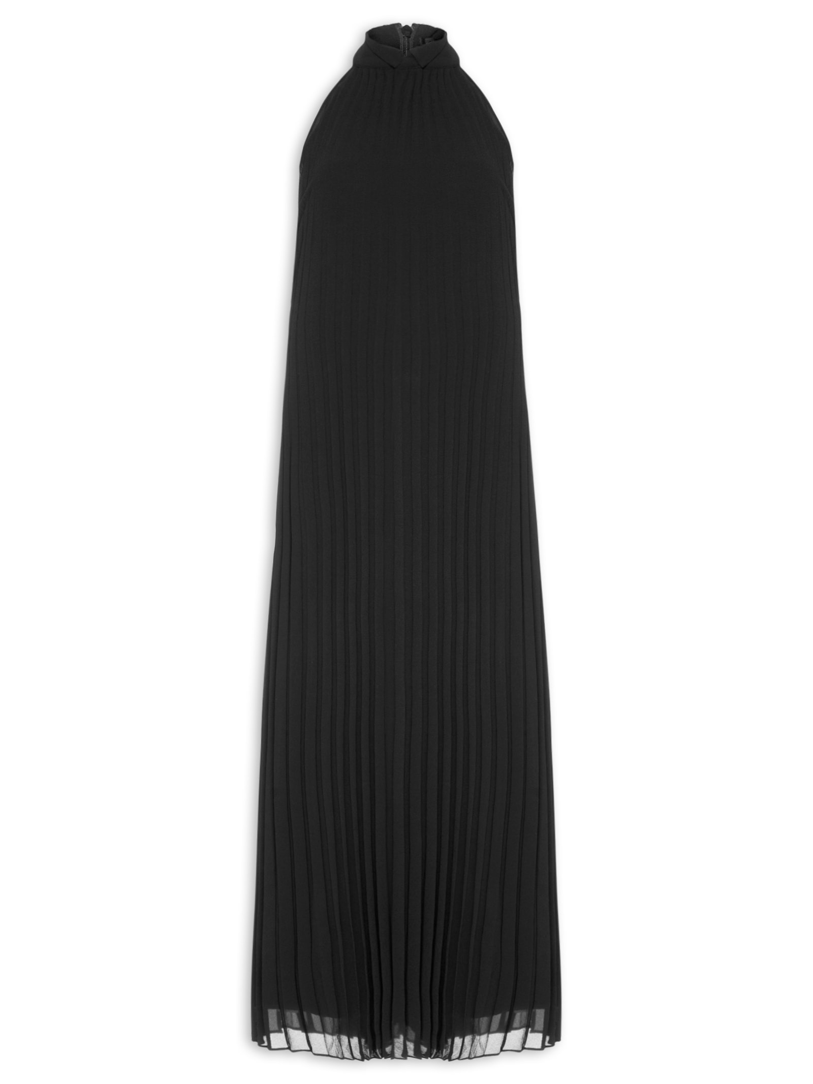 Vestido Smoking Nadador Plisse Preto Osklen