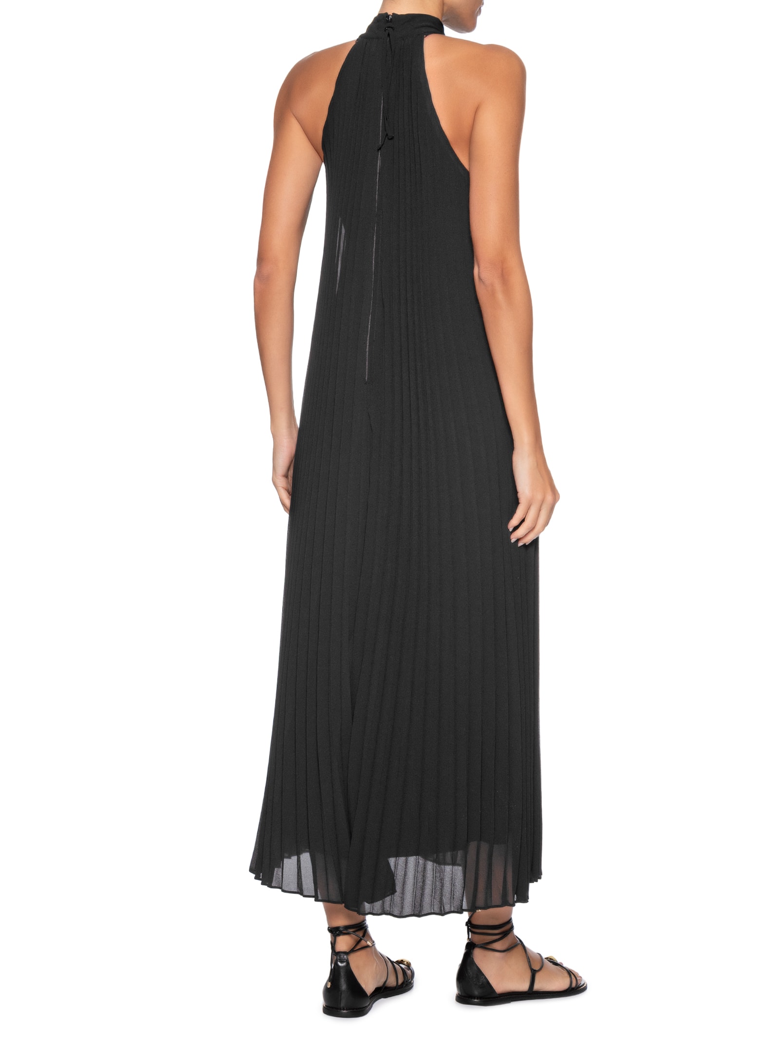 Vestido Smoking Nadador Plisse Preto Osklen