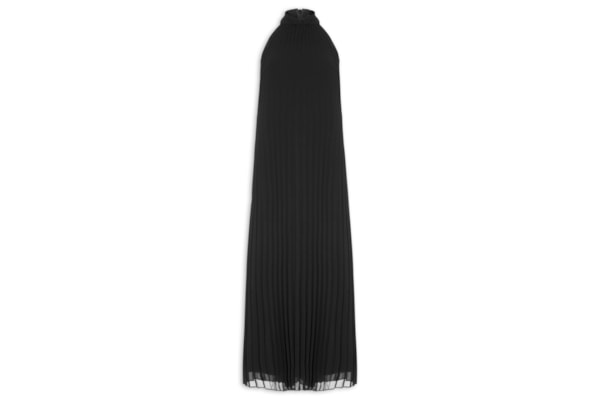 Vestido Smoking Nadador Plisse - Preto