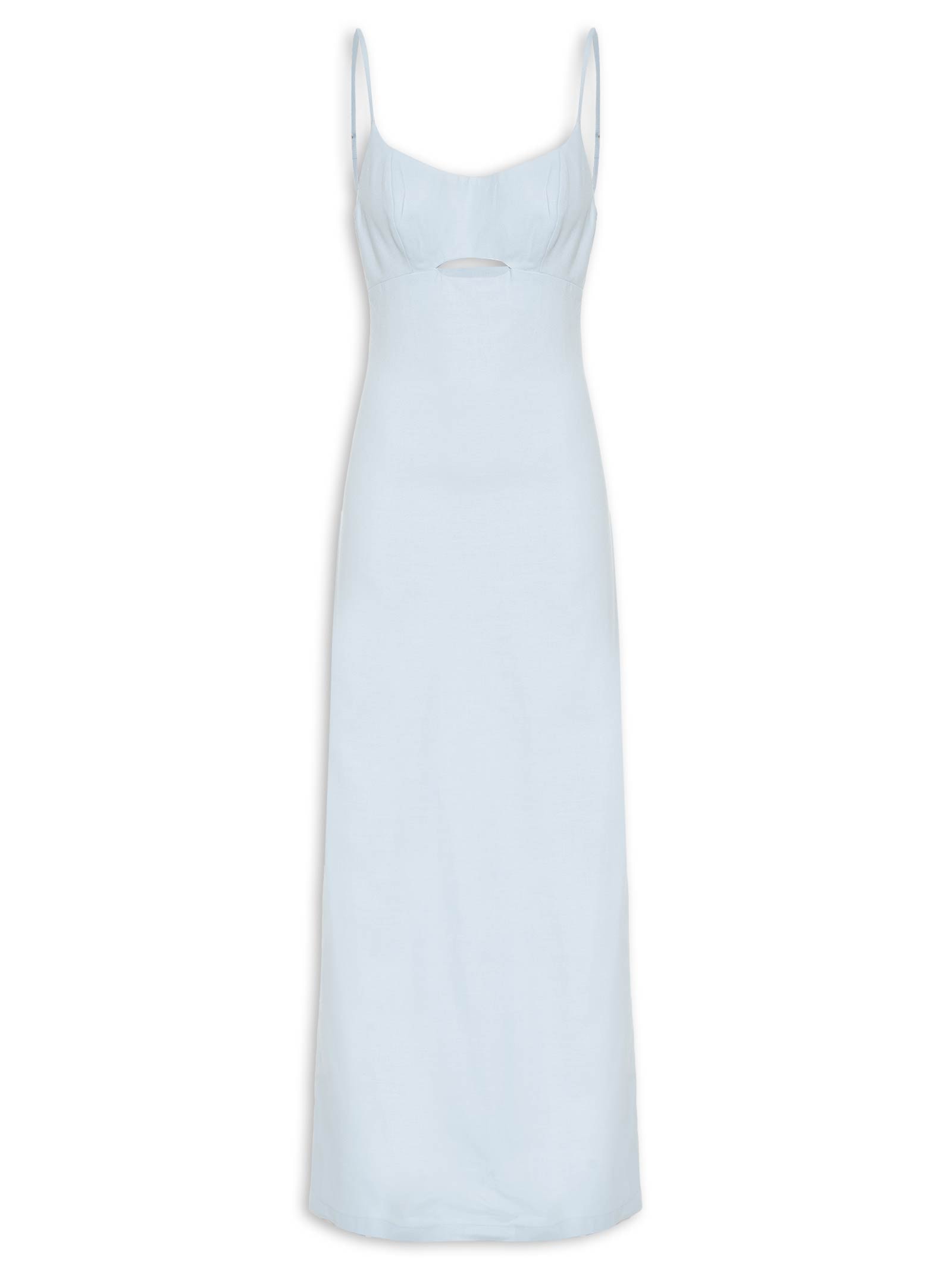 Vestido Super Longo Com Cut Off Azul My Favorite