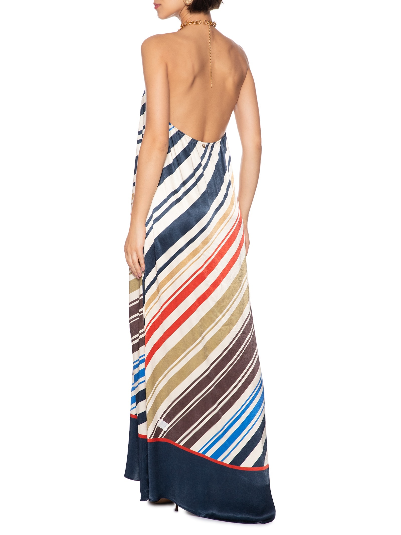 Vestido Super Longo Sem Manga Off White Lança Perfume