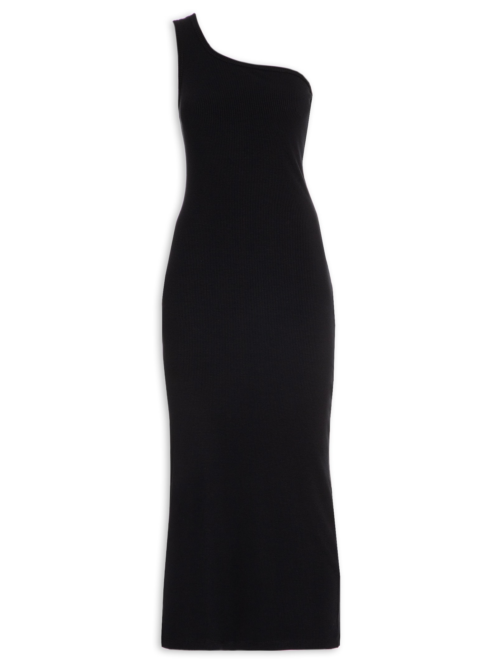 Vestido Super Midi Canelado Preto My Favorite