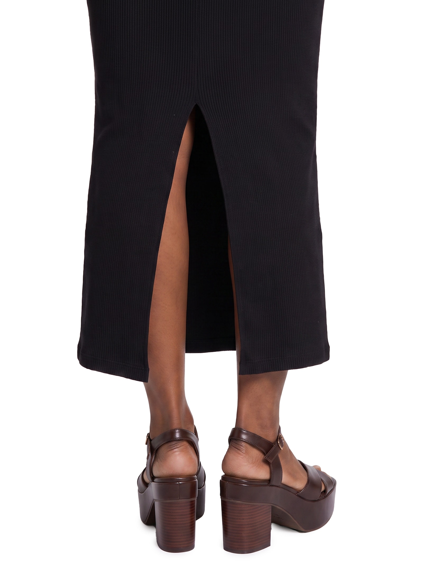 Vestido Super Midi Canelado Preto My Favorite