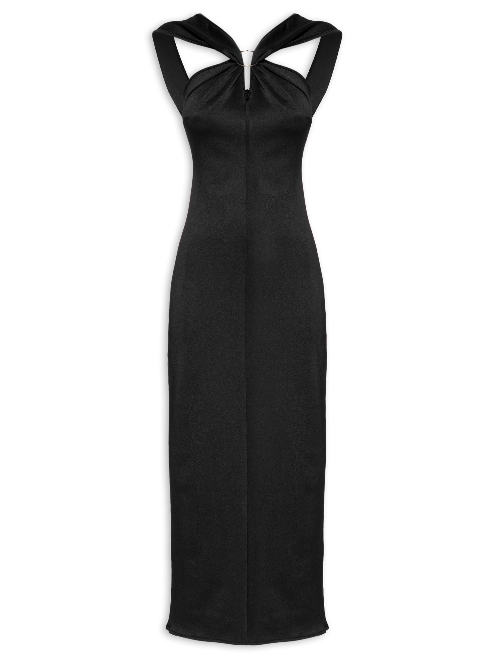 Vestido Super Midi Com Argola Preto Lança Perfume