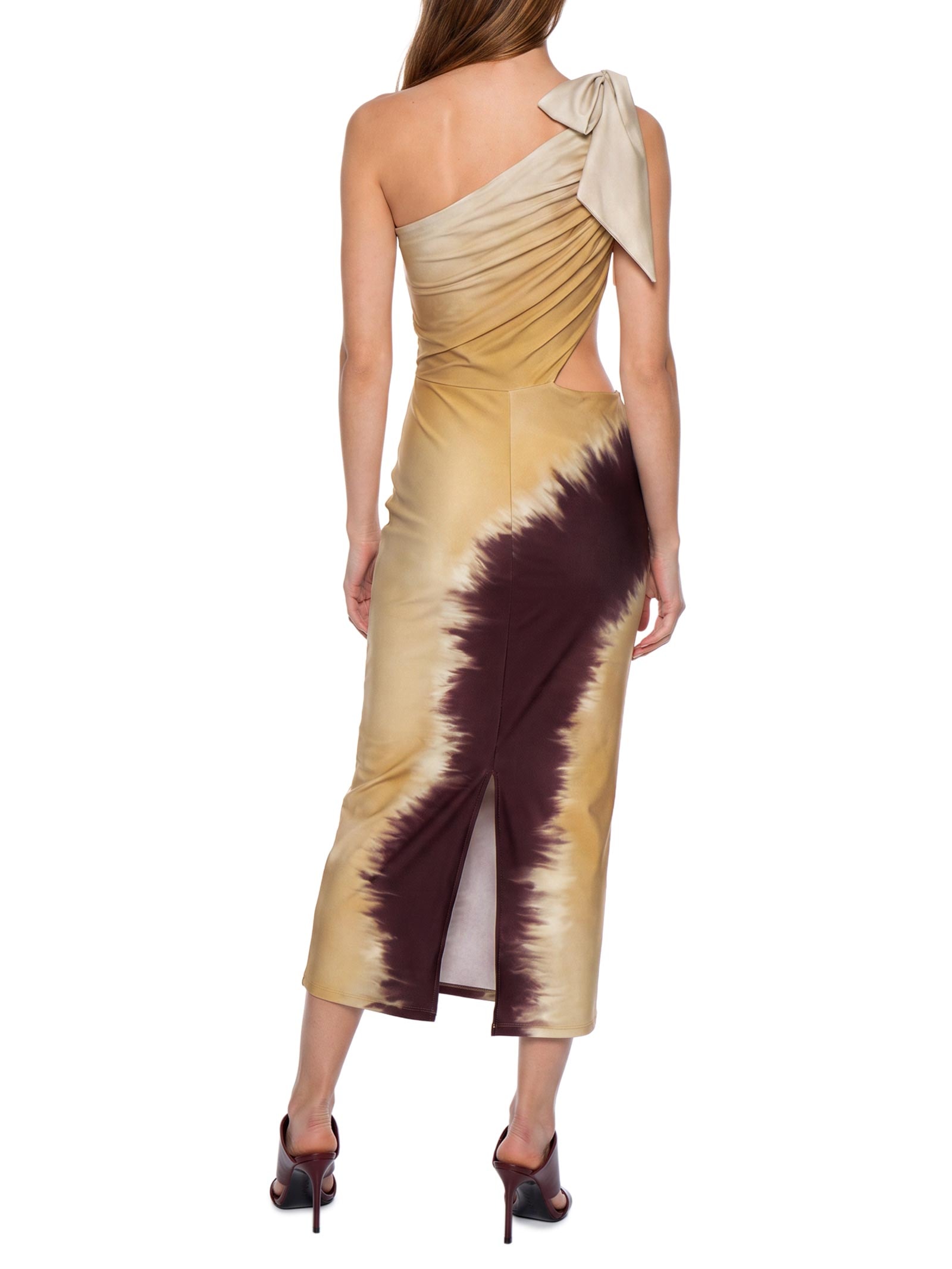 Vestido Super Midi Com Estampa Vermelho Lança Perfume