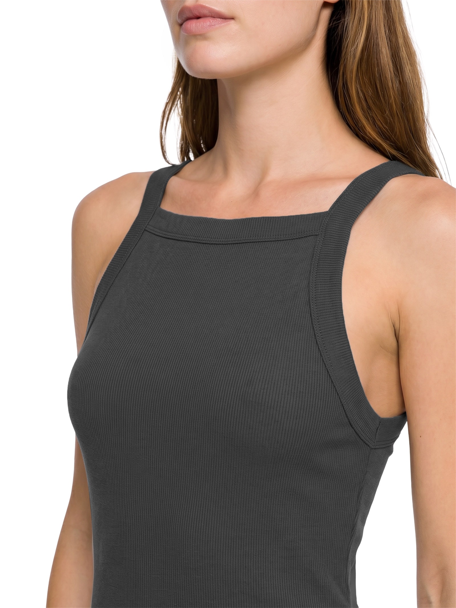 Vestido Super Midi de Alças Canelado – Preto My Favorite