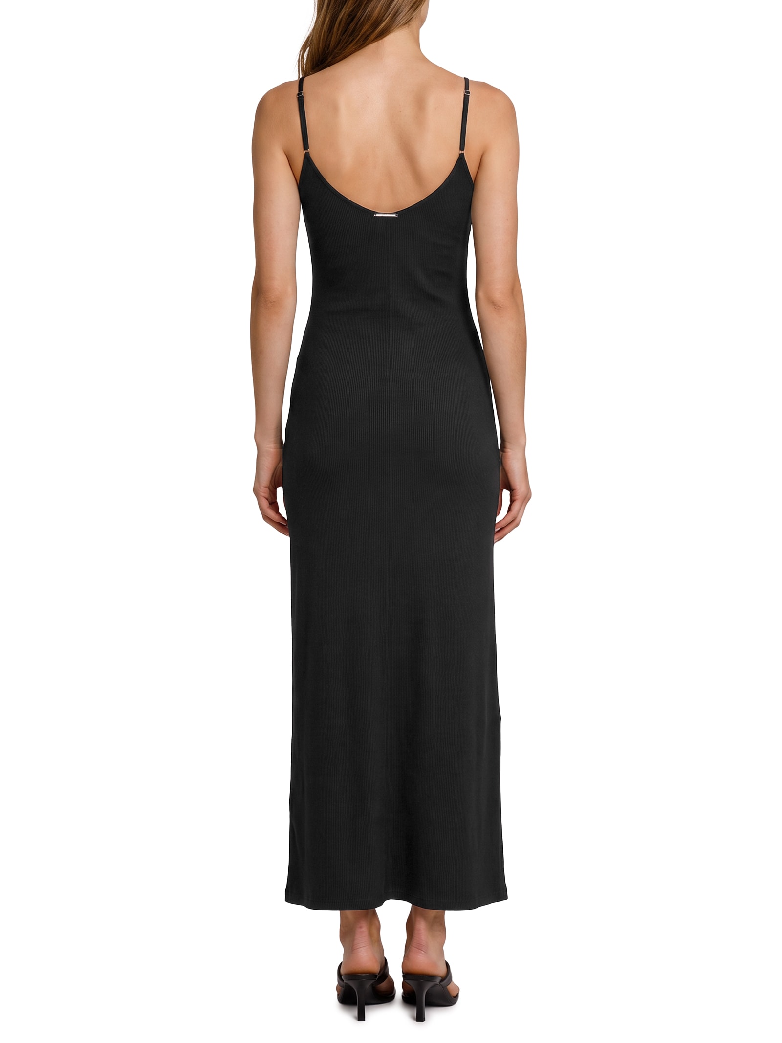 Vestido Super Midi De Alças Com Renda Preto My Favorite
