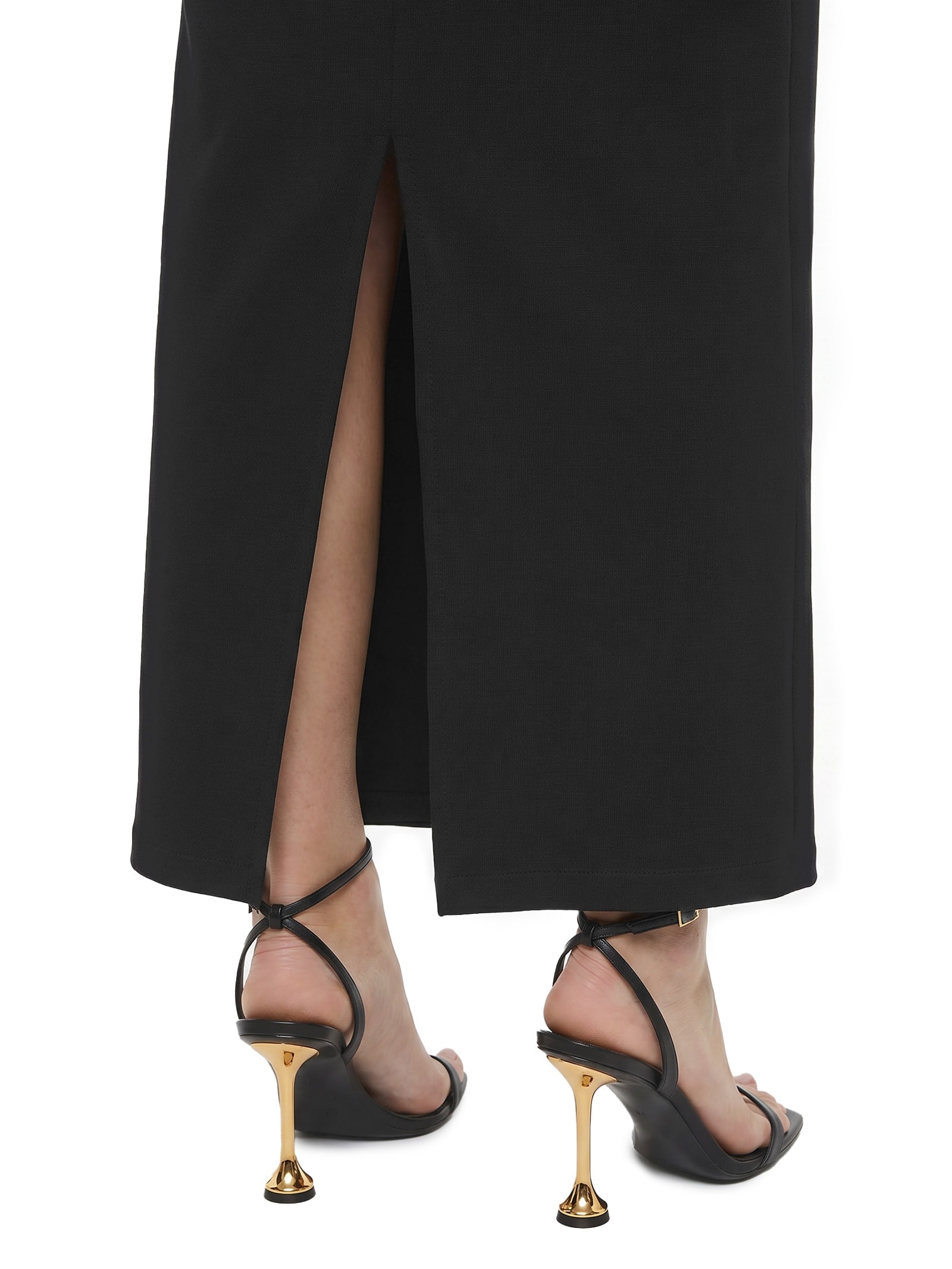 Vestido Super Midi Decote Com Metal Preto Lança Perfume