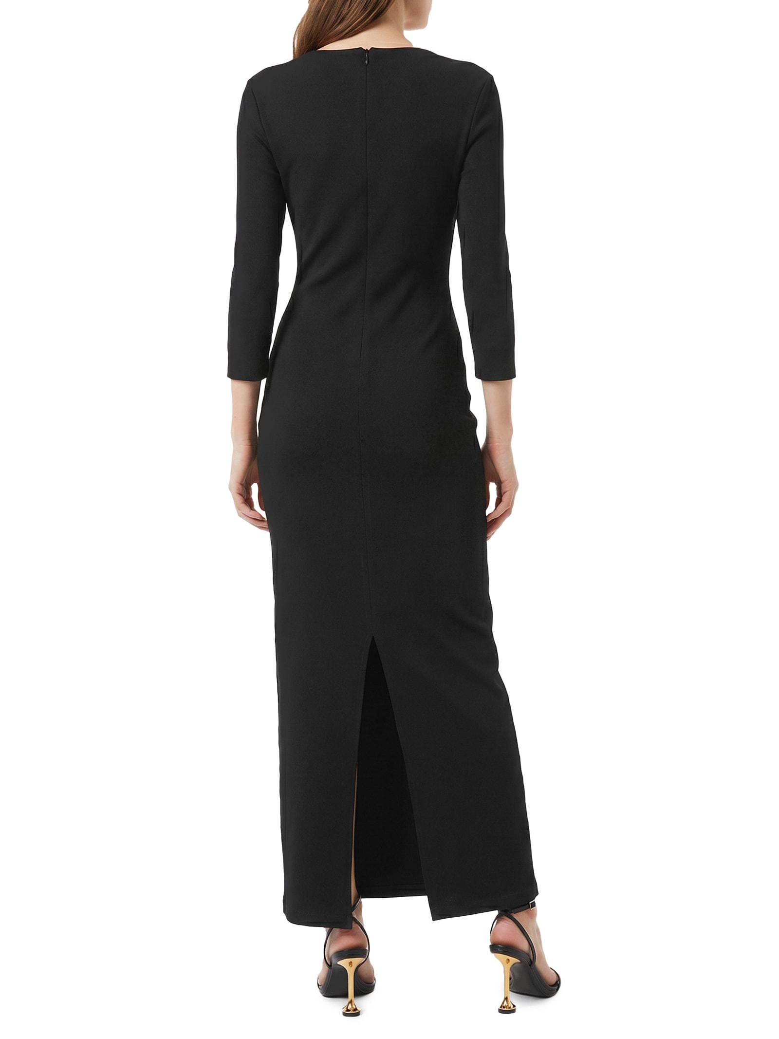 Vestido Super Midi Decote Com Metal Preto Lança Perfume