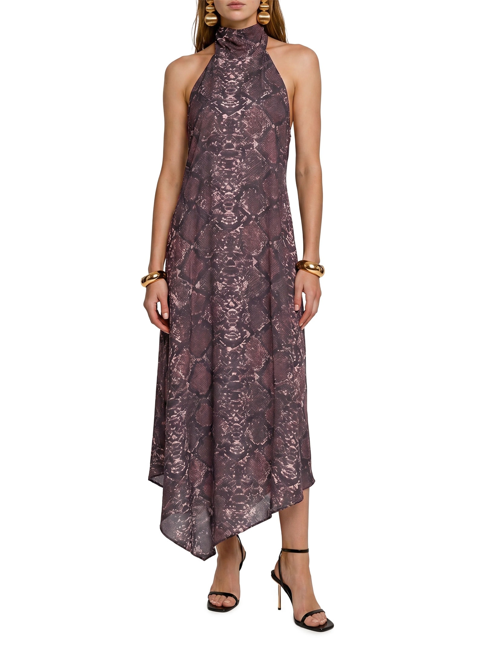 Vestido Super Midi Frente Única Animal Print My Favorite