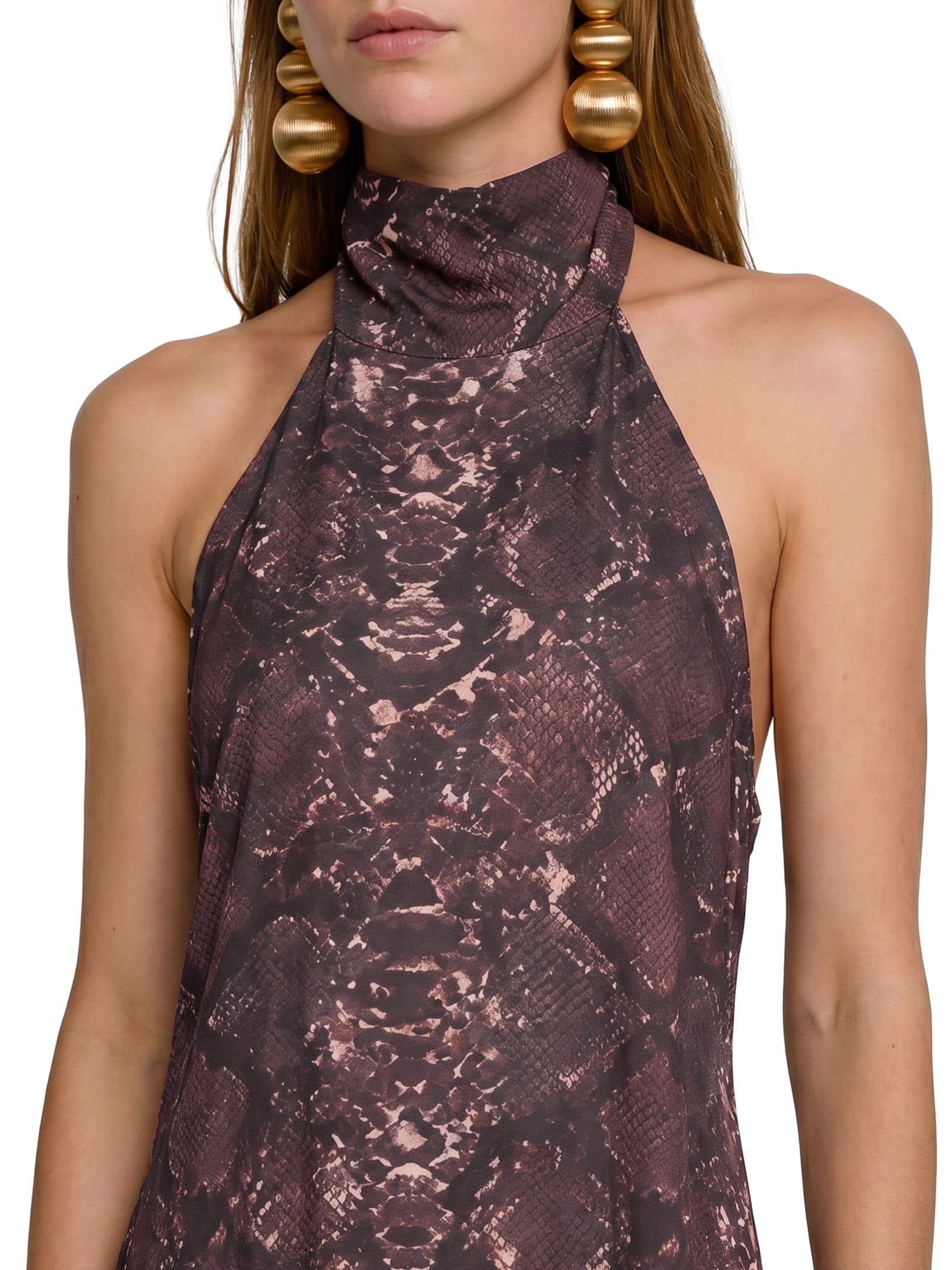 Vestido Super Midi Frente Única Animal Print My Favorite